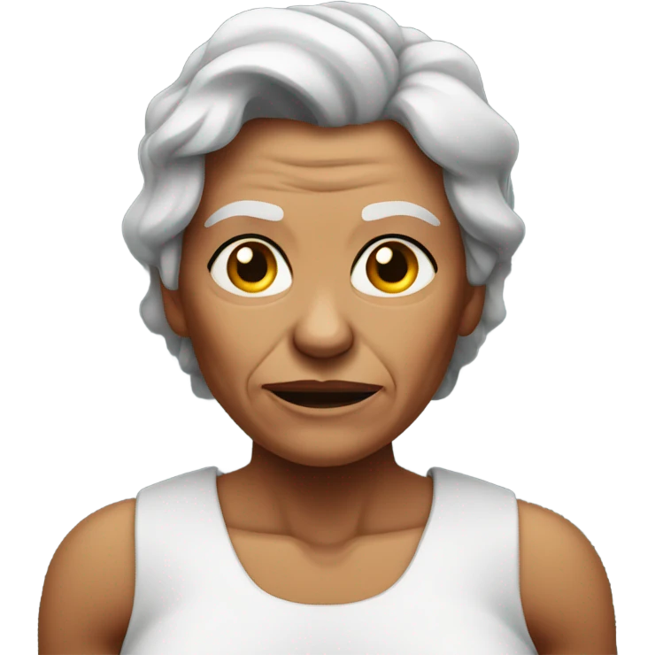 muscular grandma unhappy  emoji