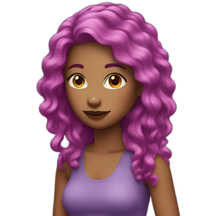 woman pink purple hair emoji