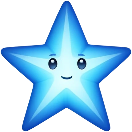 Make a shining bright blue star emoji