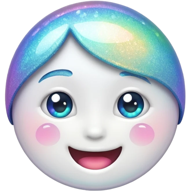 glitter white happy emoji