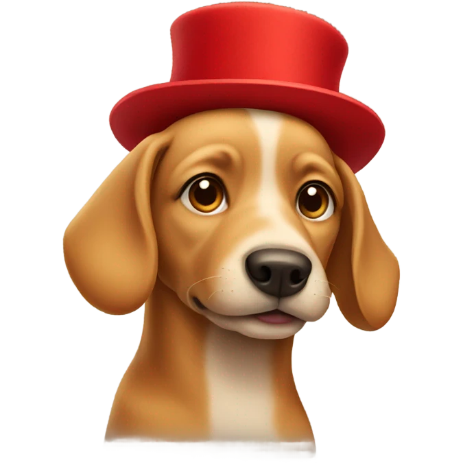 Dog with a red hat emoji