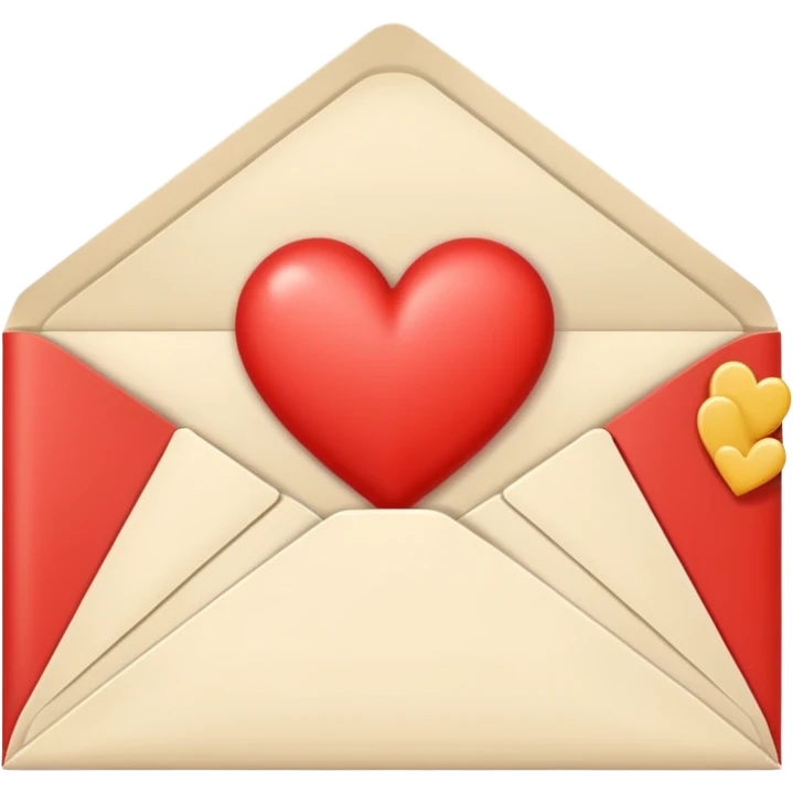 Cream-colored Letter Envelope with a heart creamy color in the middle emoji