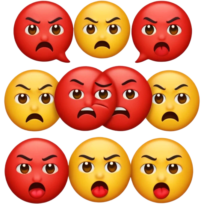 Angry emojis sending kisses emoji