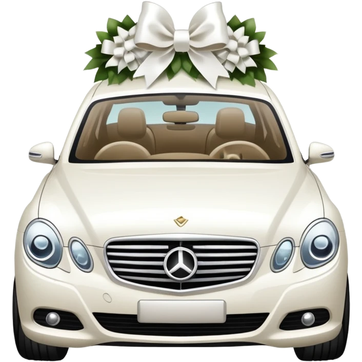 Luxury car with wedding decorations, on the side emoji