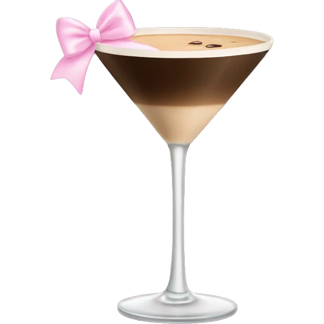 Espresso martini with light pink bow on stem emoji
