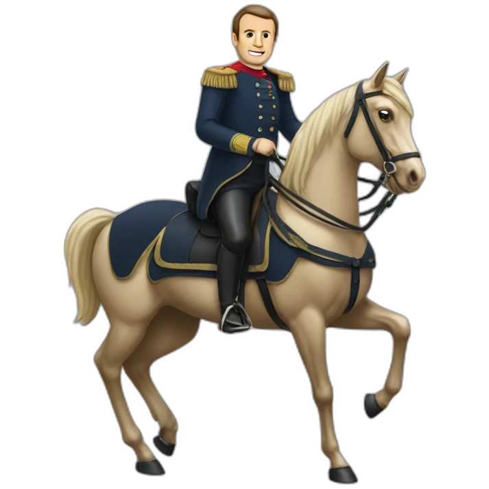 Macron sur un cheval emoji