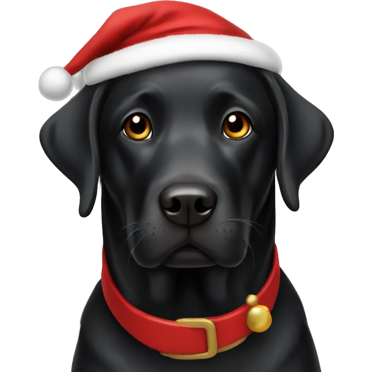 Black labrador Santa claus emoji