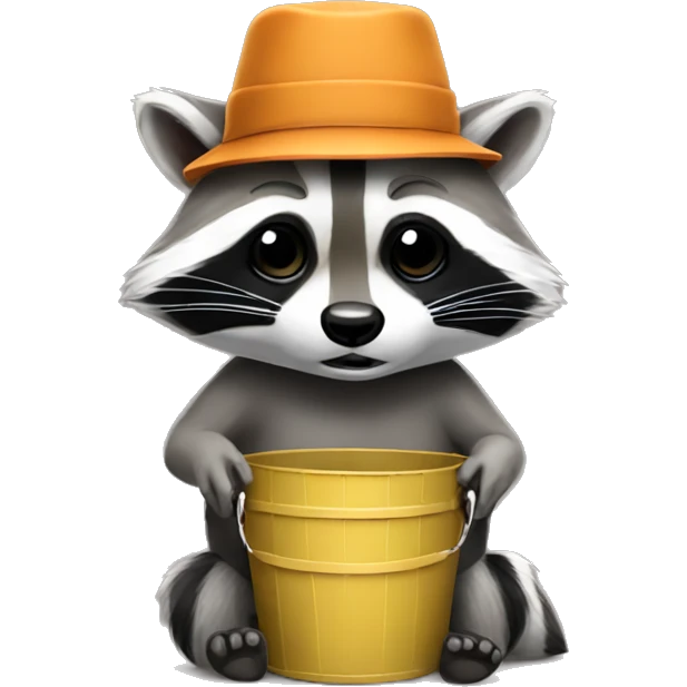 Raccoon with a bucket hat  emoji