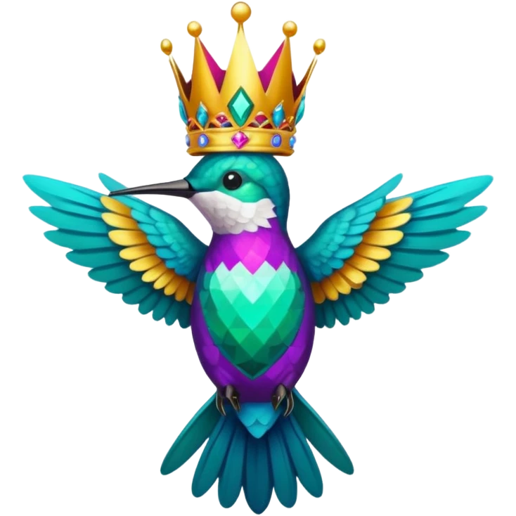 hummingbird with crown heart emoji