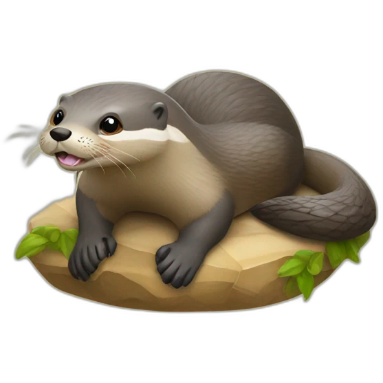 Loutre sur tortue  emoji