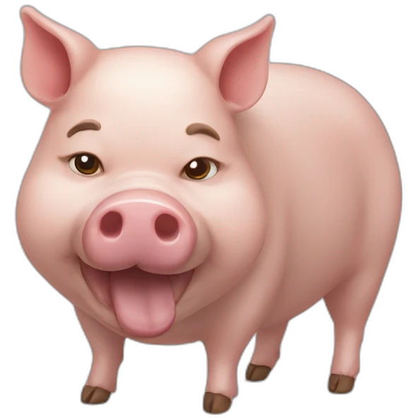 Cochon avec une tête de chat emoji