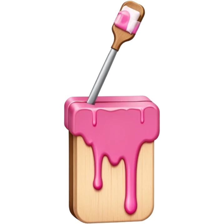 Single Tongue depressor with wax dripping off straight stick pink wax emoji