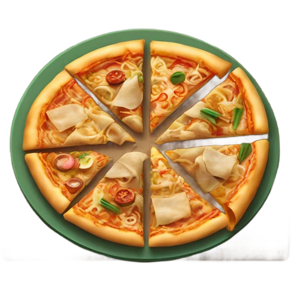 Pizza eating Chinese food emoji