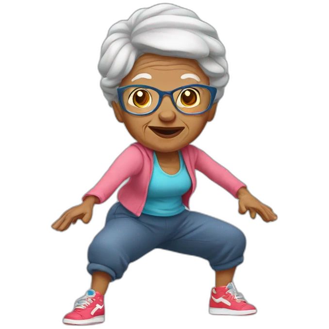 A grandmother who does breakdance emoji