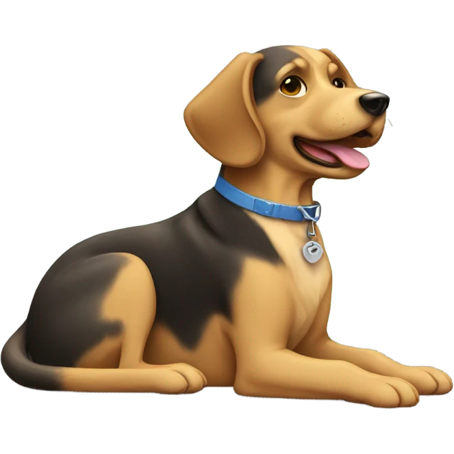 dog with collar under tree emoji