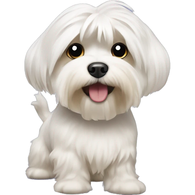 Havanese dog with hair being freshly shaved from petco emoji