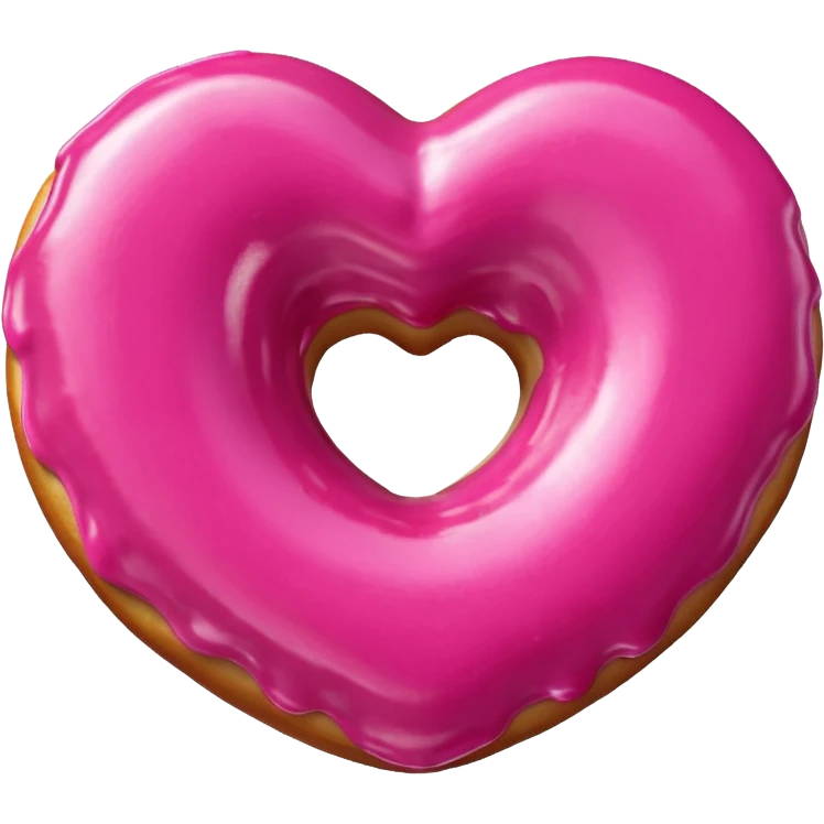 Realistic isolated heart shaped donut with Fuchsia color. emoji