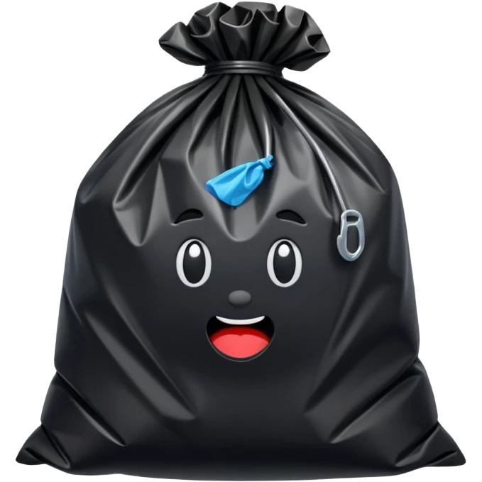 Black trash bag emoji for Instagram comments emoji