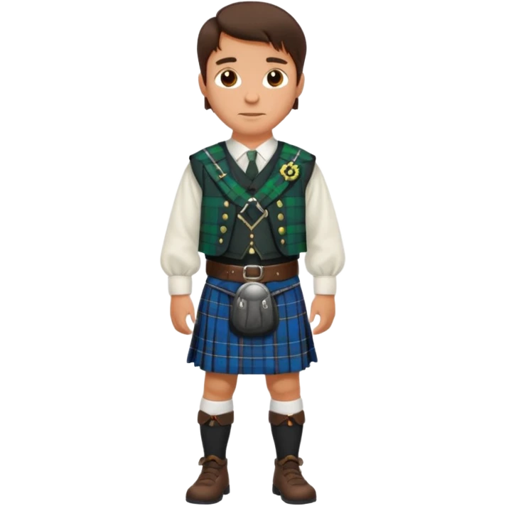  brunette man wearing scottish traditional clothes emoji