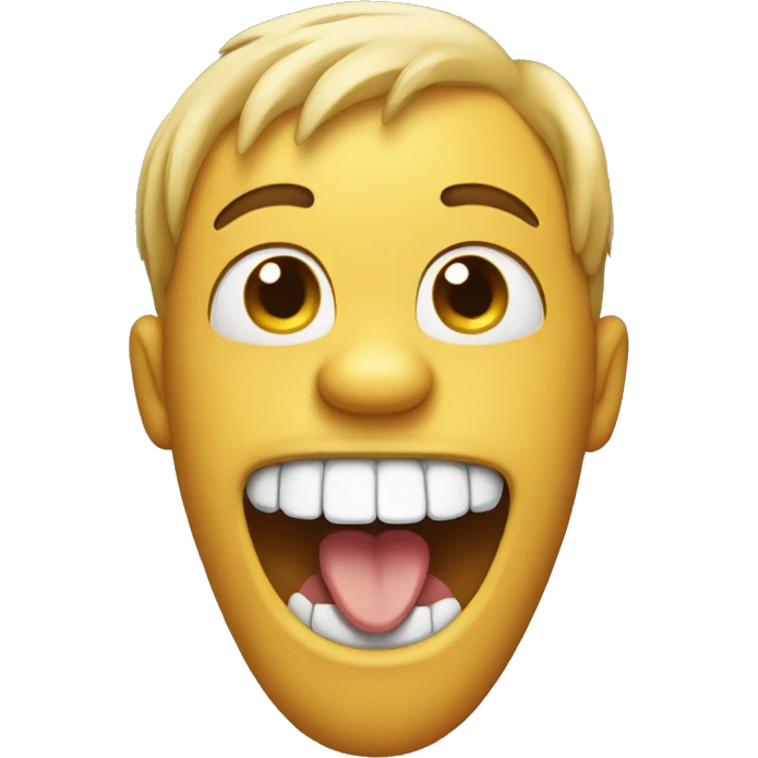 Smiling with chicken in mouth emoji
