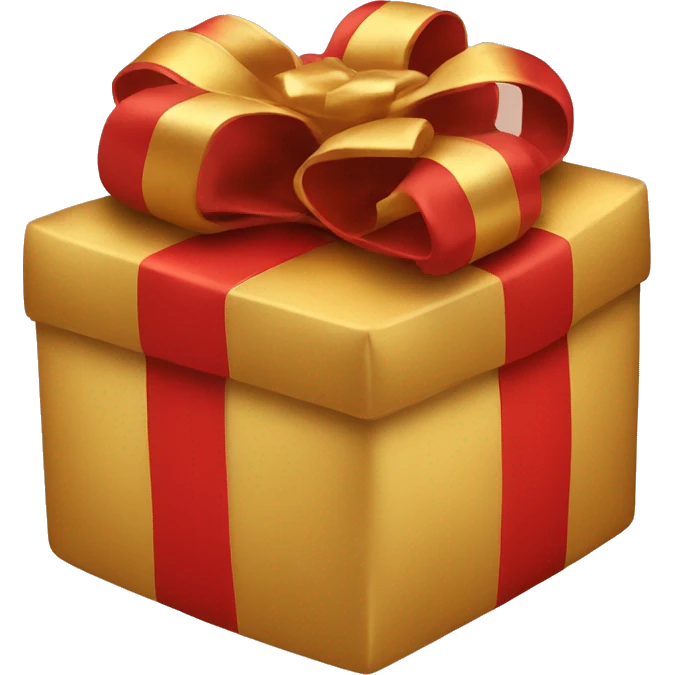 red and gold wrapped present emoji