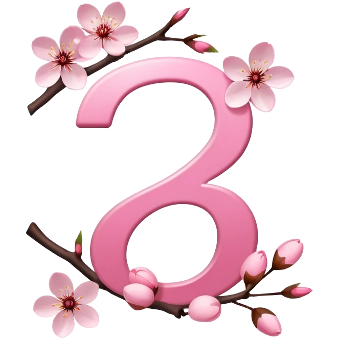 cherry blossom and the number ‘25’ emoji