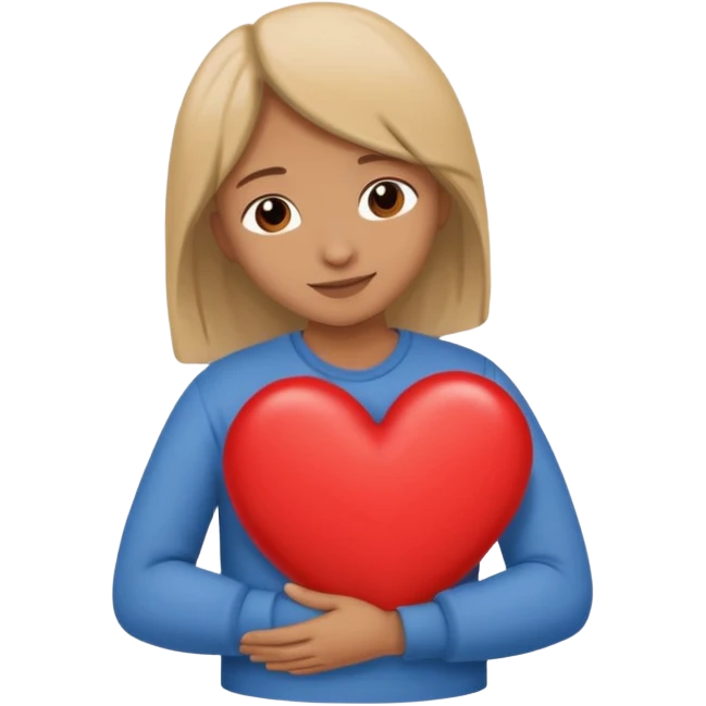 make an emoji of hugging a heart, one person. it's supposed to show a level of gratitude emoji