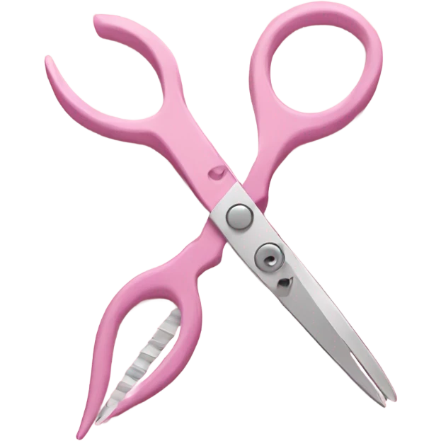 two light pink scissors cutting each other emoji