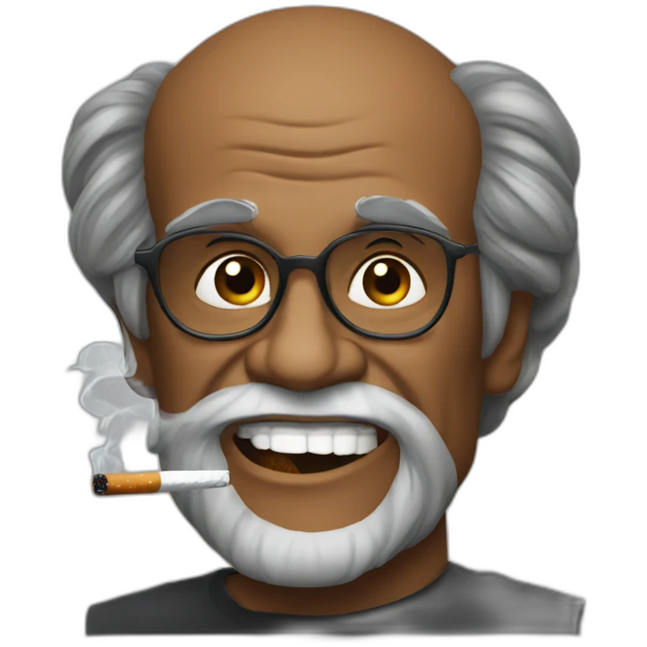 Rajinikanth with cigarette emoji
