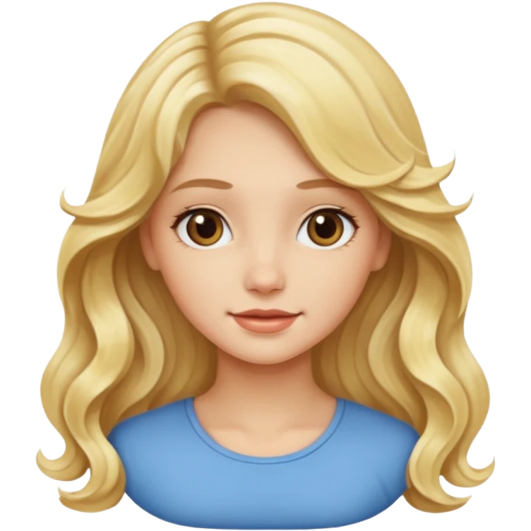 Beautiful blonde wavy long hair girl emoji