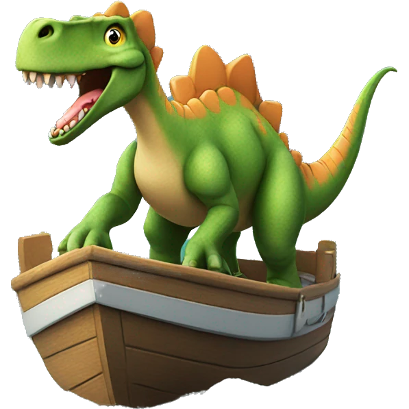 Dinosaur on a boat  emoji