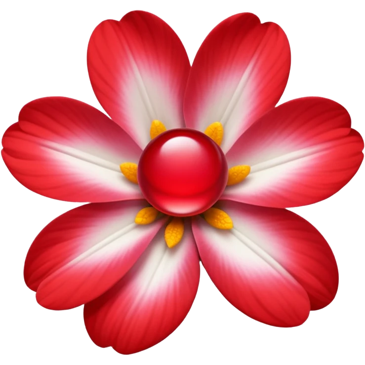 flower with a red drop in the center emoji