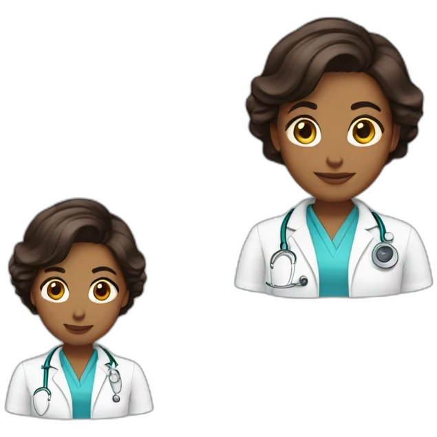Infirmière 👩🏻‍⚕️ cheveux brun emoji