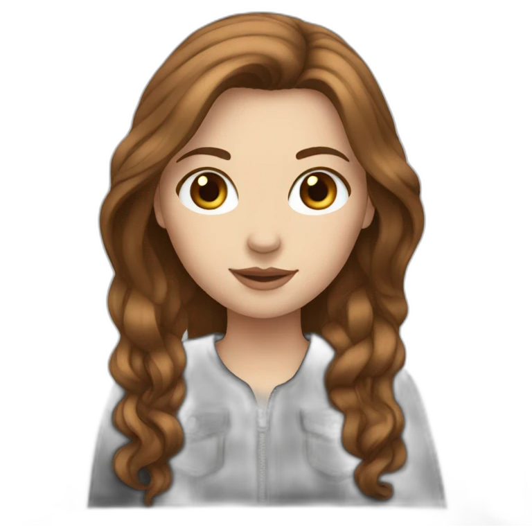 white girl whit brown hair emoji