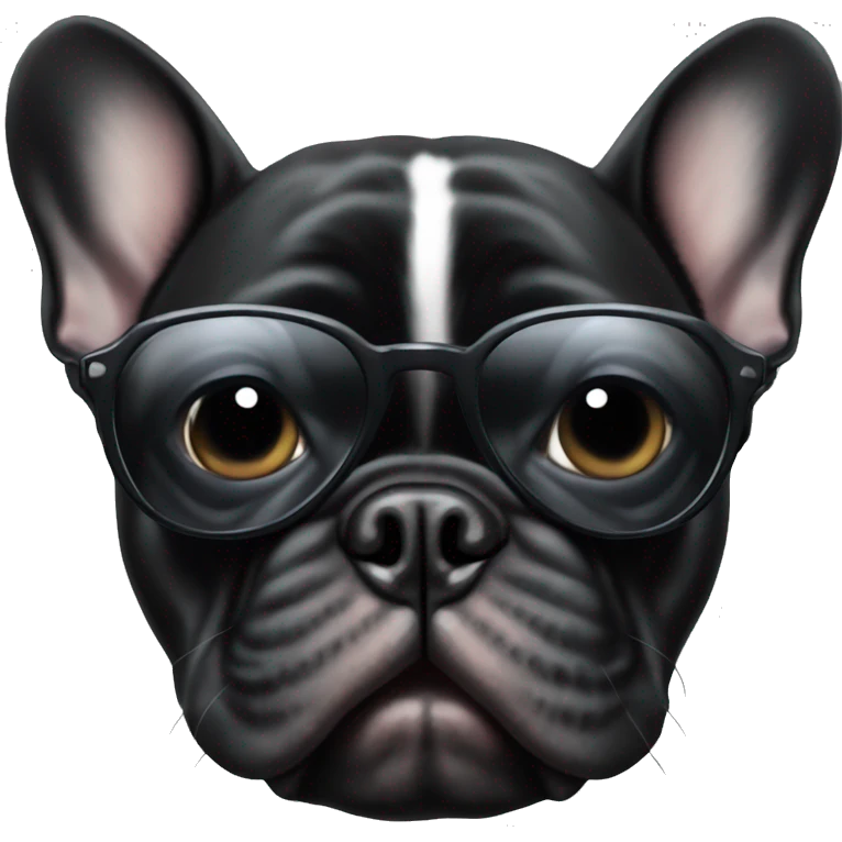 Black French bulldog with sunglasses  emoji