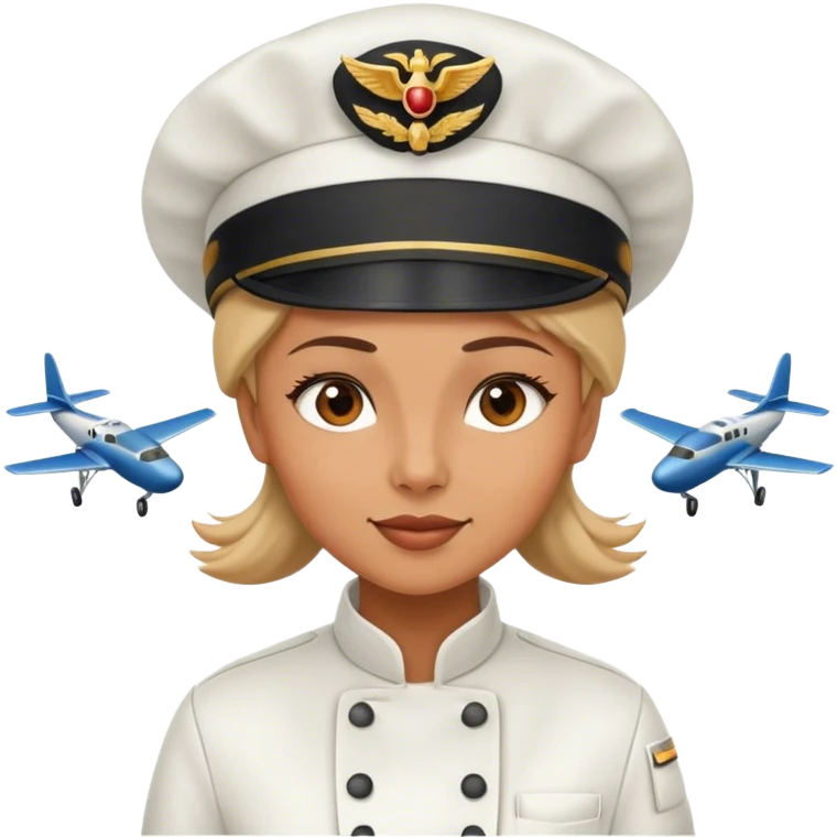 Female chef flying a plane emoji