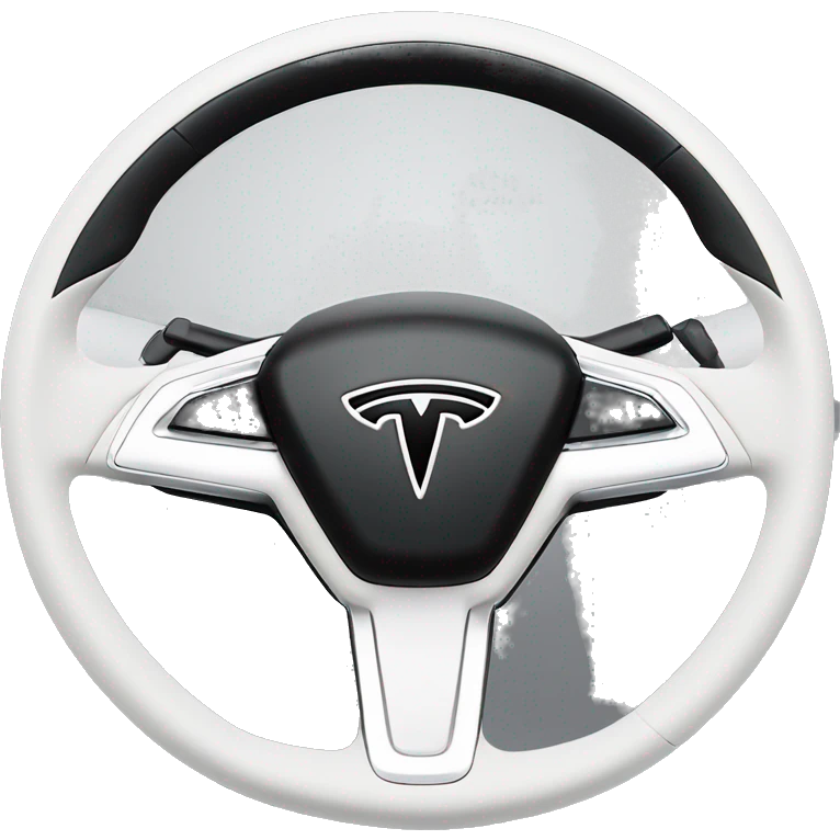 White stearing wheel Tesla model 3  emoji