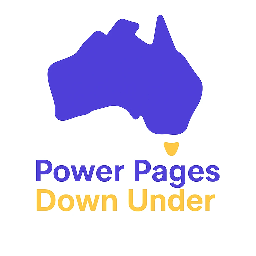 Remove the thick border from the map of Australia and text 'Power Pages Down Under'. Make the design clean and modern, suitable for use on a purple background. Use #403DAD, vibrant purple, and #fff7ad as accent colors. No Power Pages icon, no digital web overlay. emoji