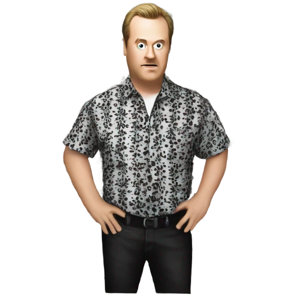 Ricky from trailer park boys in his black and white patterned shirt  emoji