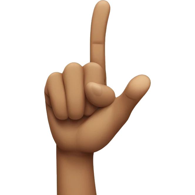 One finger up with smile emoji