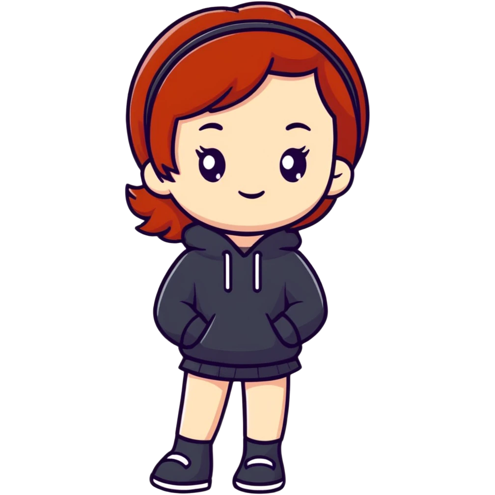Cute redhead girl full body emoji