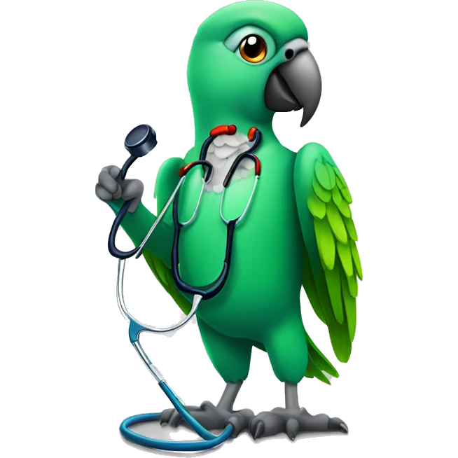 parrot with stethoscope emoji