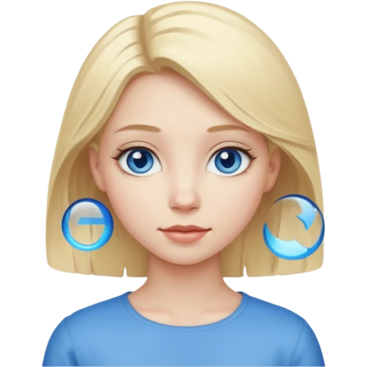 A ugly girl with a blonde hair emoji