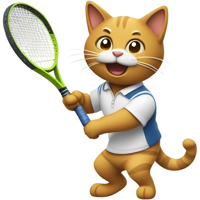 Cat playing tennis emoji