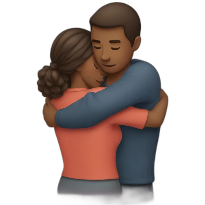 women hug a men emoji