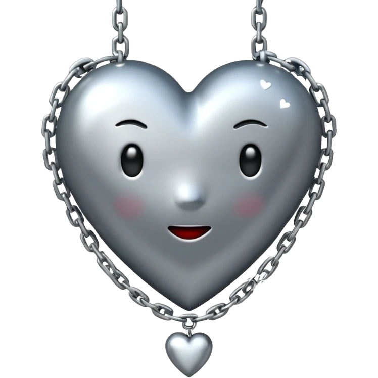 emo heart with night sky and falling chains emoji