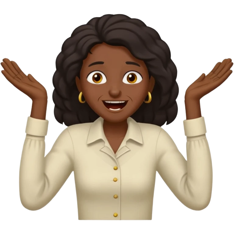 Baiza Ethiopian, dark hair Oldest but immature, no filter, funny Pose: laughing wildly, arms flailing emoji