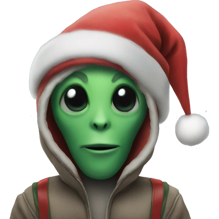 alien in christmas emoji