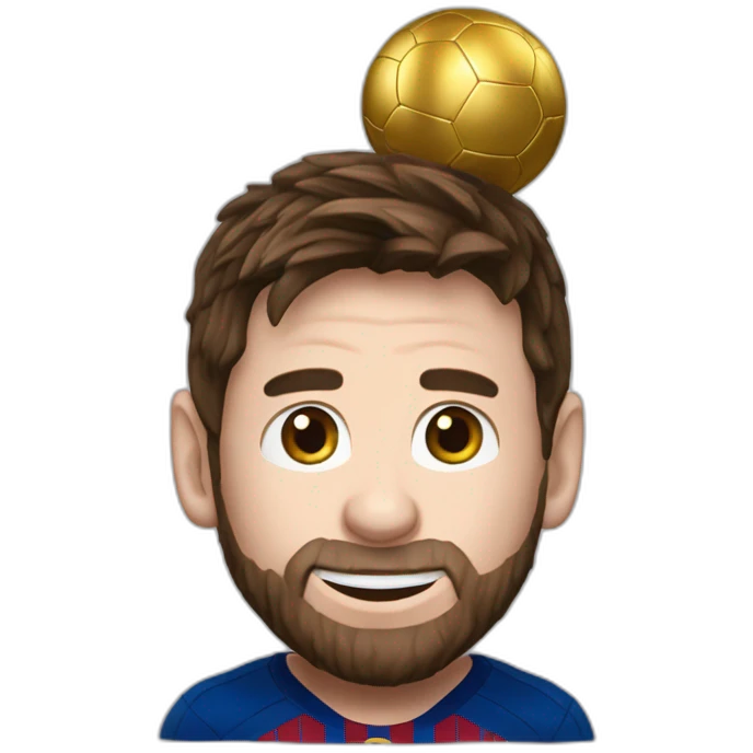 Messi avec ballon d’or emoji