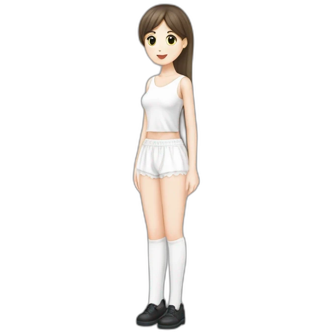 white-knickers-long-white-socks-black-skirt вид снизу emoji
